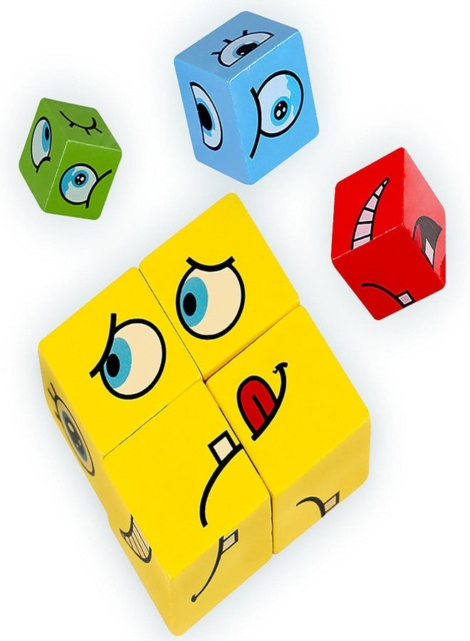 KHUMARI Face Changing Puzzle Game for Kids |Wooden Expression Blocks Brain Teaser Toy | Montessori Educational Toy for 3+ Years | Logical Thinking & Emotion Recognition Game |Fun Puzzle for children's - Image 5